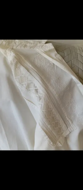 Camisa blanca manga larga mujer