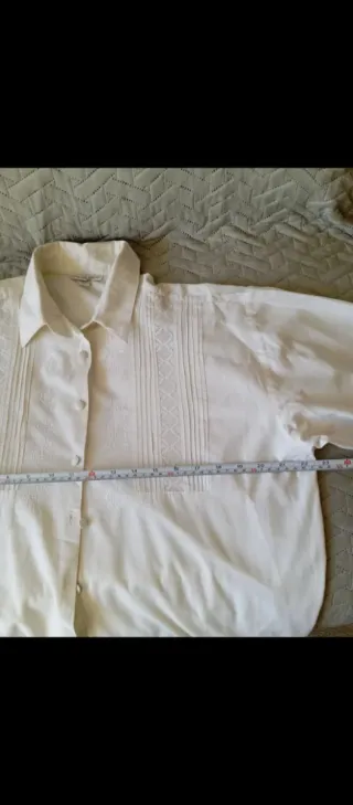 Camisa blanca manga larga mujer
