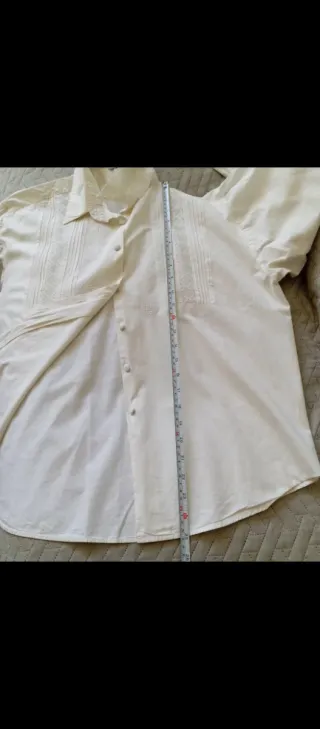 Camisa blanca manga larga mujer
