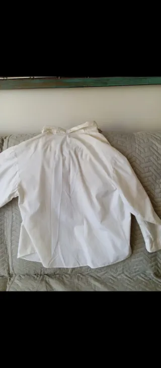 Camisa blanca manga larga mujer