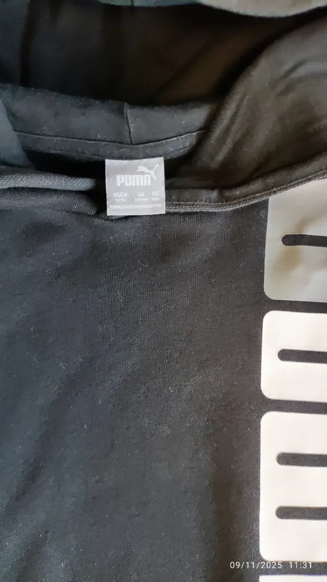 Sudadera Puma Negra 11-13 años