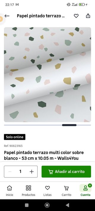 Papel pintado terrazo multi color.