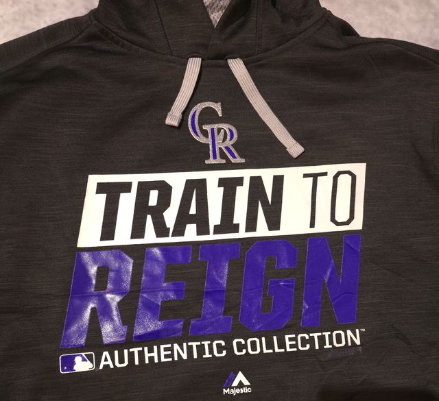 Sudadera Majestic MLB Colorado Rockies Negra M 864