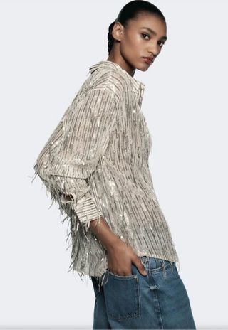 Camisa flecos y lentejuelas
