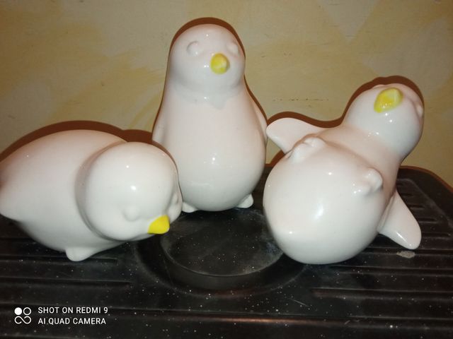 Figuras de cerámica Pingüinos (3 unidades)