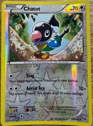 Carta Pokémon Chatot 128/162 Holo