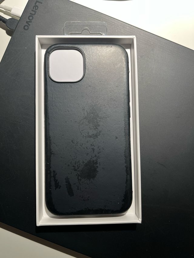 Cover iPhone 13 Pelle Blu Midnight MagSafe