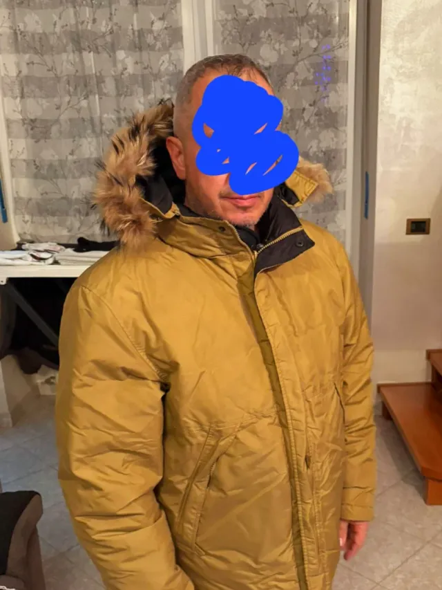 Giubbotto uomo double face senape nero