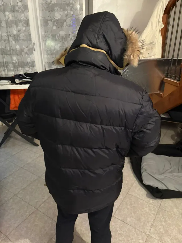 Giubbotto uomo double face senape nero