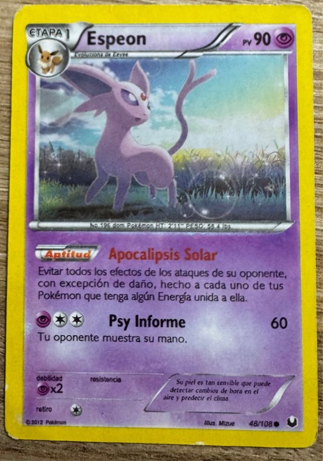 Carta Pokémon Espeon PV 90