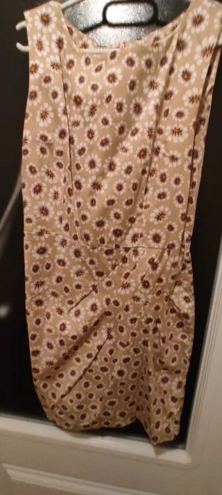 Vestido mini flores tirantes plisado