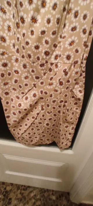 Vestido mini flores tirantes plisado