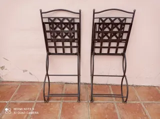 Juego de 2 Sillas de Hierro Negras
