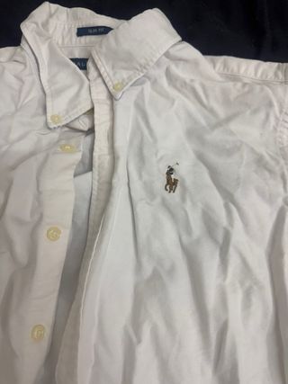 Camisa Polo Ralph Lauren Blanca Slim Fit