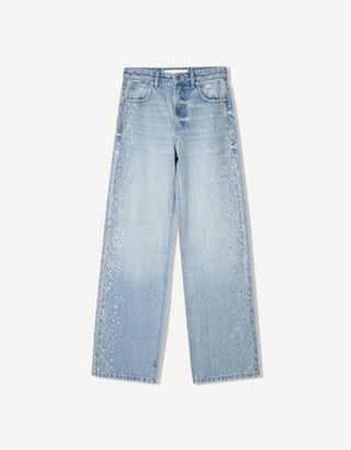 Pantalón vaquero con perlas