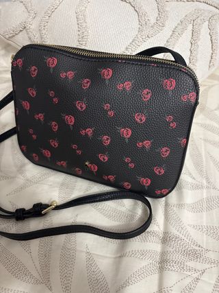 Bolso Ochnik Negro con Rosas Rosas