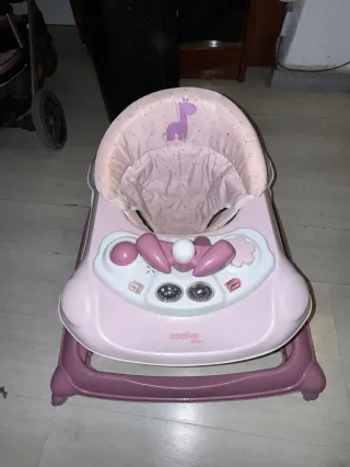 Andador bebé Asalvo rosa con teléfono