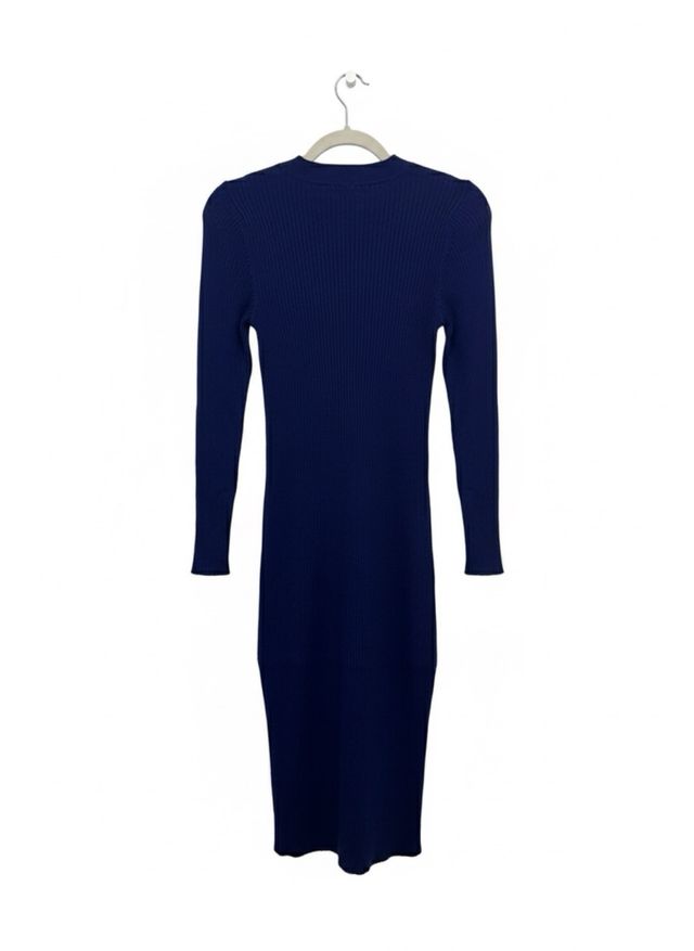 Vestido canalé azul talla M