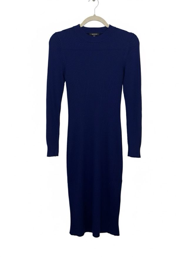 Vestido canalé azul talla M