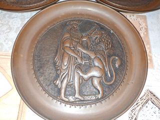 Tris piatti rame vintage da parete