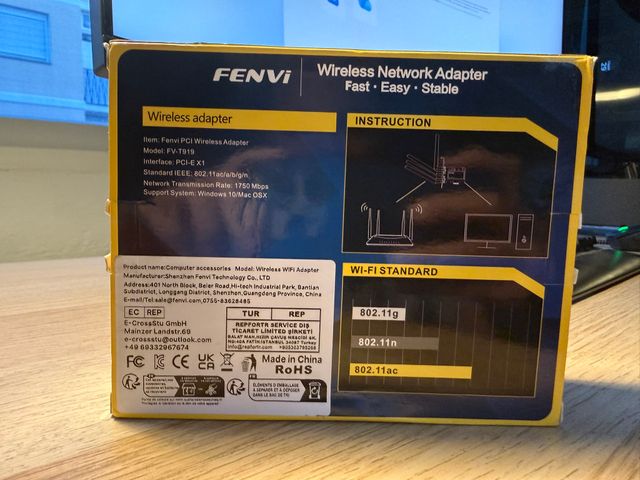 Fenvi T919 1750Mbps Tarjeta WiFi PCIe