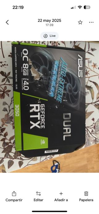 Tarjeta Gráfica ASUS RTX 3050 8GB OC