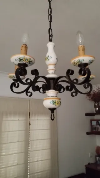 Lámpara Techo Vintage Cerámica alto 84 cm