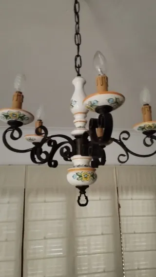 Lámpara Techo Vintage Cerámica alto 84 cm