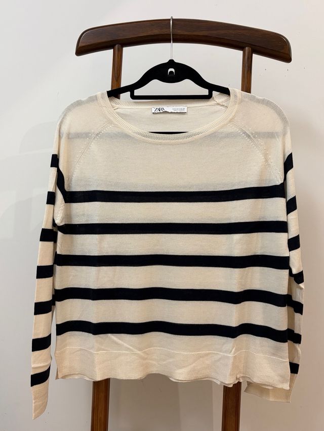 Jersey fino Zara rayas blanco y negro