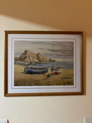 Cuadro Oriol barcos playa