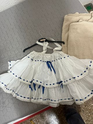 Cancán niña fallera blanco y azul