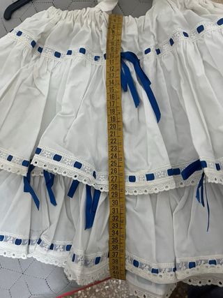 Cancán niña fallera blanco y azul