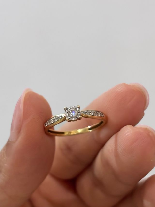 Anillo Oro 18k Diamante Natural 0.10ct