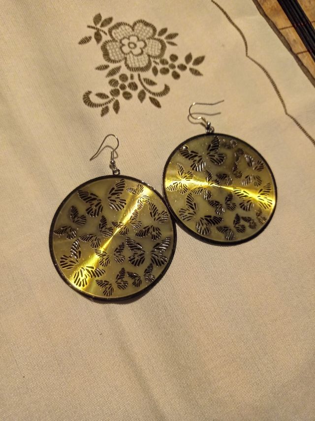 Pendientes Aros grandes Mariposa Estilo Japonés