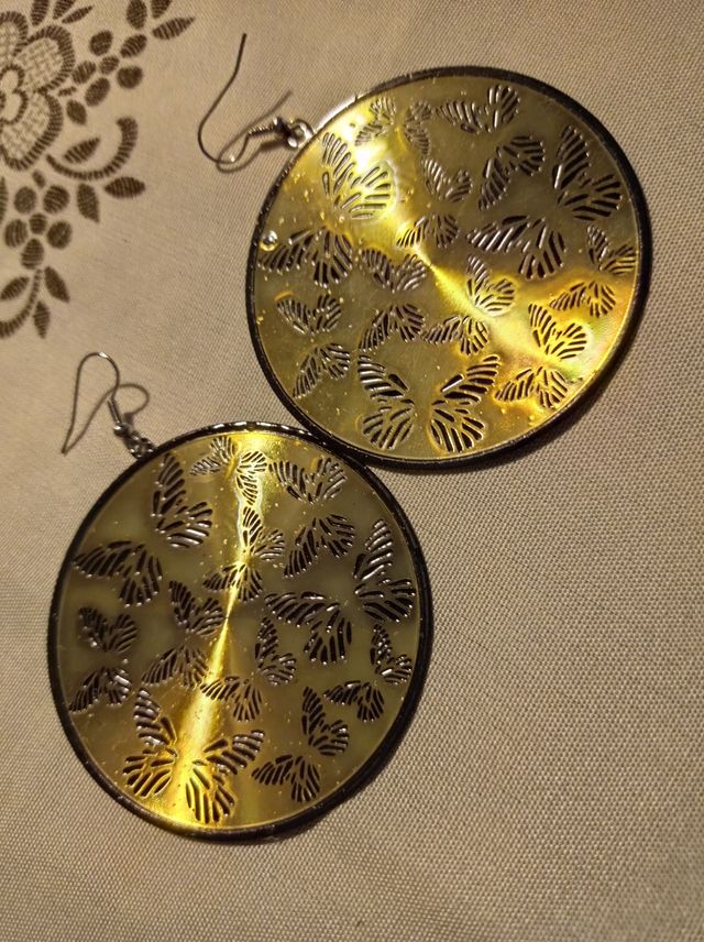 Pendientes Aros grandes Mariposa Estilo Japonés