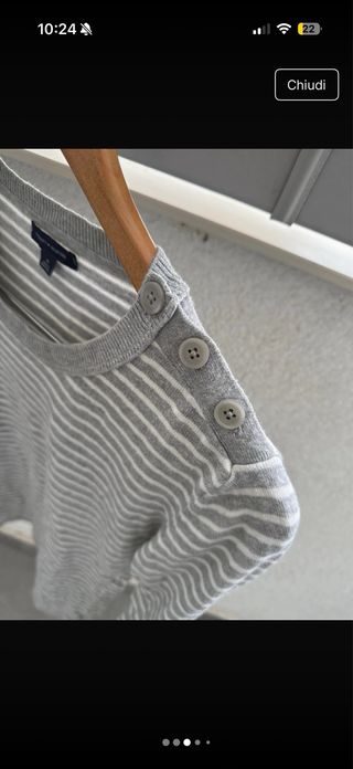 Maglia Tommy Hilfiger a righe grigia taglia S