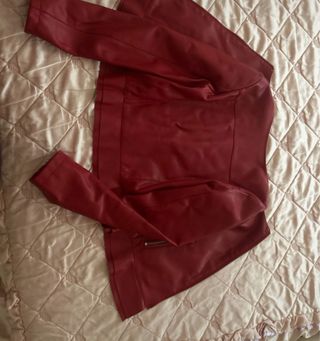 Giacca pelle Zara rossa
