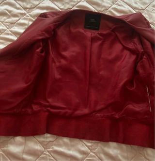 Giacca pelle Zara rossa