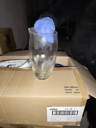 Jarrón de cristal transparente