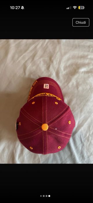 Cappello Los Angeles rosso e oro