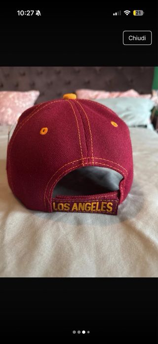 Cappello Los Angeles rosso e oro