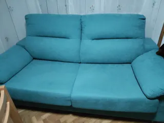 Sofá Cama Azul Tela