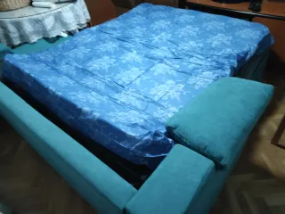 Sofá Cama Azul Tela