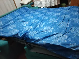 Sofá Cama Azul Tela