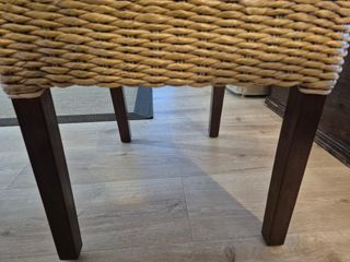 4 Sillas de Comedor Mimbre y Teca Nuevas