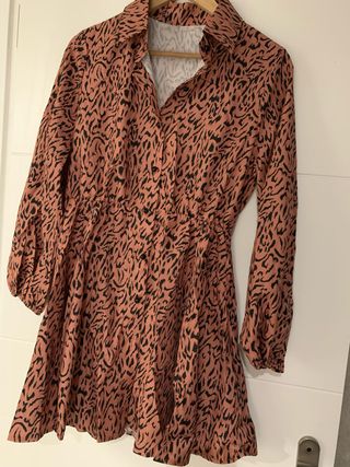 Vestido estampado animal print marrón y negro