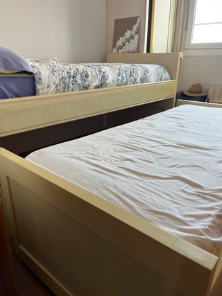 Cama nido madera maciza de pino beige