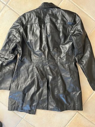 Cappotto Vera Pelle Nero Taglia L