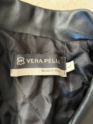 Cappotto Vera Pelle Nero Taglia L