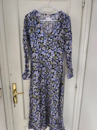 Vestido midi estampado flores